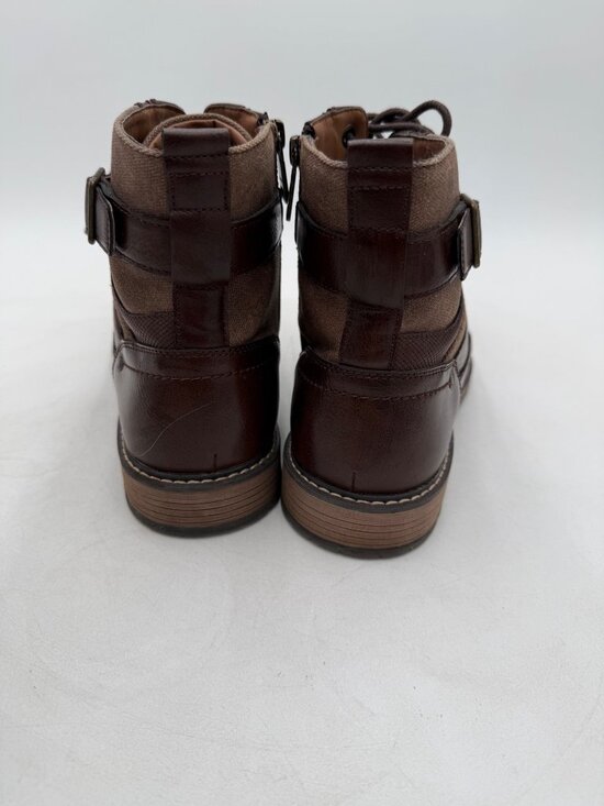 Madden Mens Brown Lace-Up Leather Boots Side Zipper Buckle Casual Chukka Size 10 main image 10